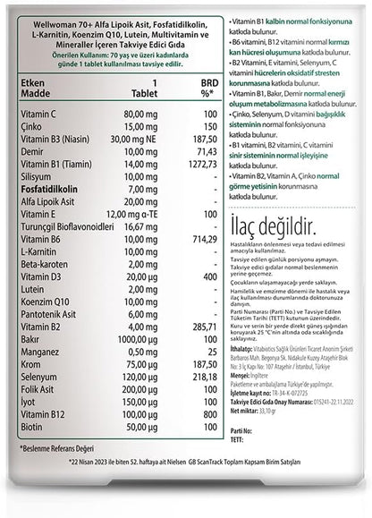 Wellwoman 70+ – Hierro y cobre : el hierro contribuye a la formación normal de hemoglobina y al transporte de – Image 2