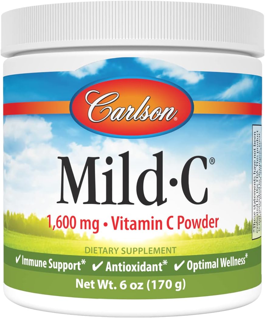 Carlson Mild-C Vitamina C en polvo, sabor limón, 170 g