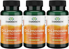 Swanson D-Limonene - Extracto de Cáscara de Naranja para Salud Celular (60 Cápsulas, 250 mg cada una) (Pack de 3)