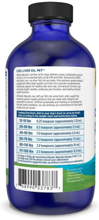 Nordic Naturals Cod Liver Oil for Dogs, Unflavored - 8 oz (237 ml) - 1048 mg Omega-3 per Teaspoon