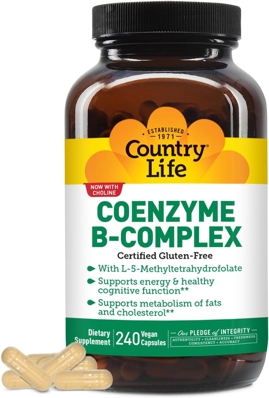 Country Life Coenzyme B-Complex, 60 Cápsulas – Apoyo Energético y Metabólico