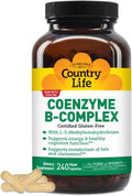 Country Life Coenzyme B-Complex con Metilfolato y B12, 240 Cápsulas