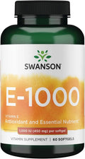 Swanson Vitamina E 1000 UI (450 mg) - 60 Softgels