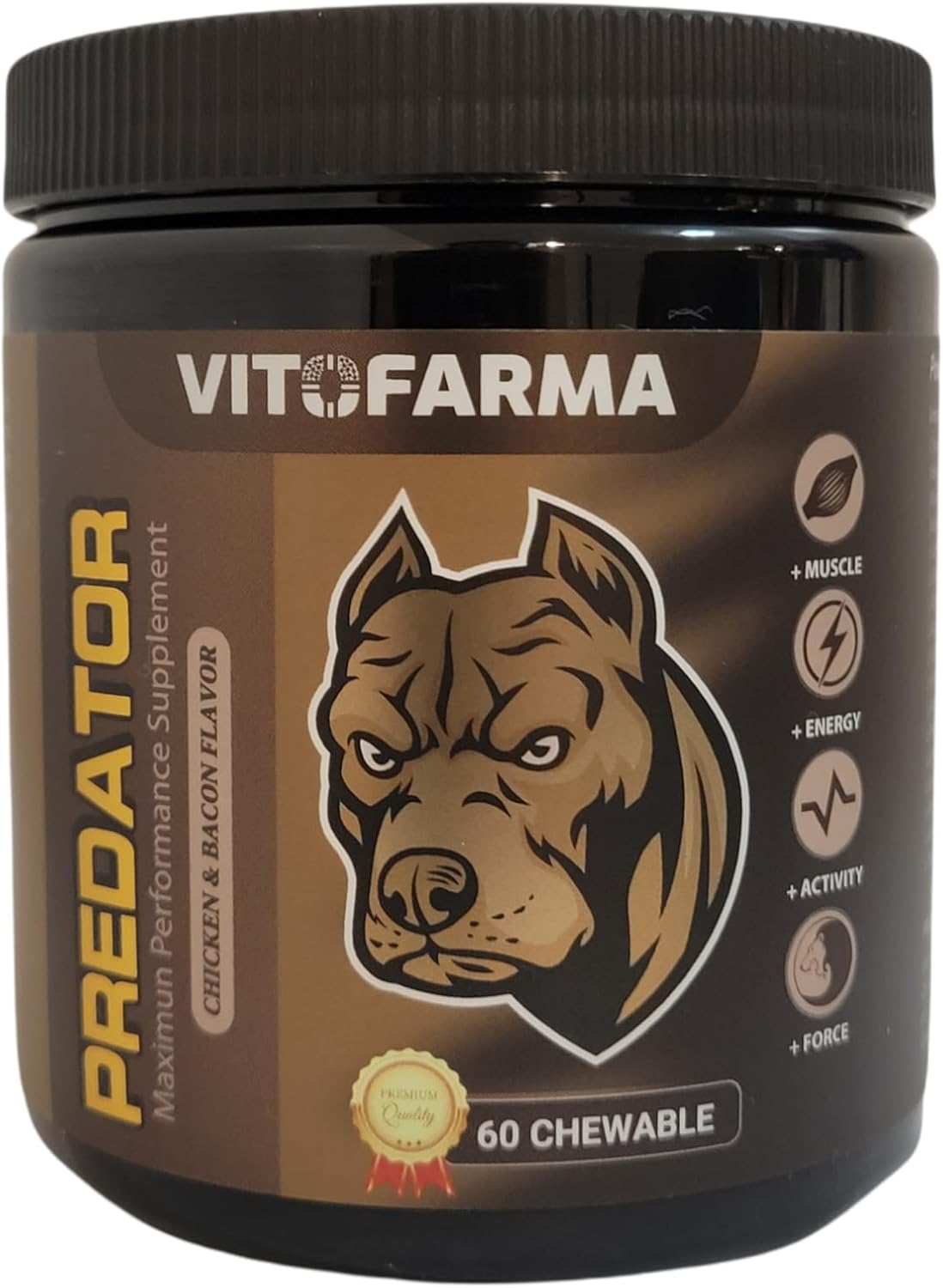 Predator Muscle Builder para Perros – Suplemento Canino para Masa Muscular – 60 comprimidos