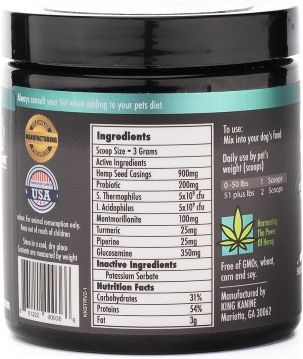 King Kanine Strong Plus Probióticos, Proteínas y Articulaciones para Perros - 170g (6 oz)
