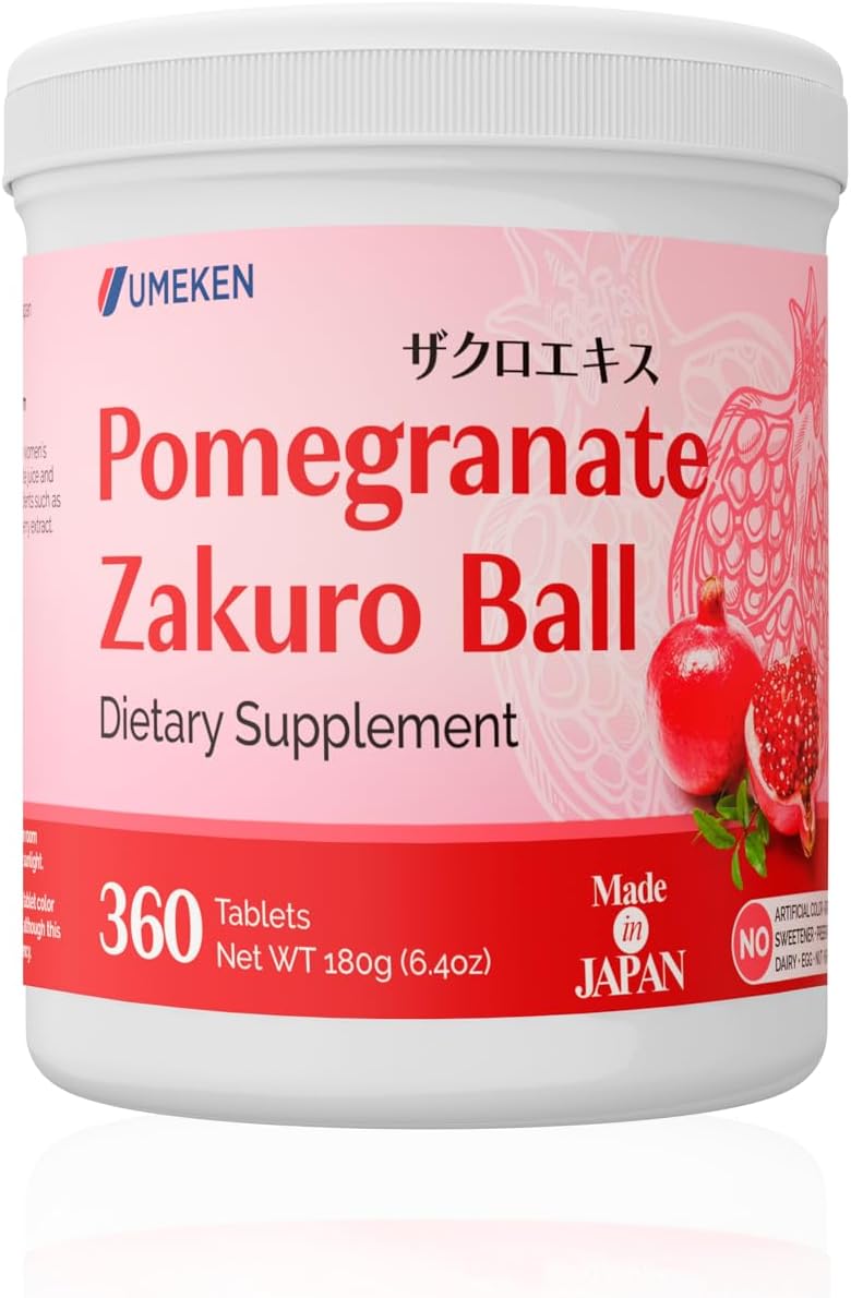 Umeken Pomegranate Balls – Suplemento masticable de granada para mujeres (360 comprimidos)