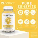 PUREFINITY Vitamina C 2000 mg Cápsulas – Alta Absorción, 120 Cápsulas (1 Mes)