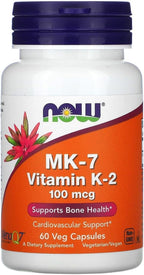 Now Foods Vitamina K-2 (MK-7) 100 mcg, 60 Cápsulas Veganas (Paquete de 2)