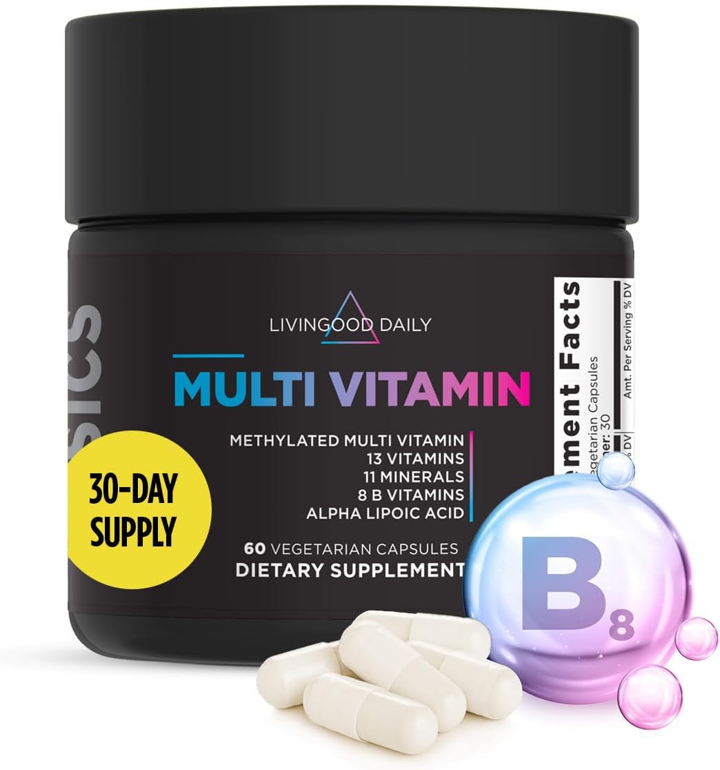 Livingood Daily Multivitamínico Metilado para Mujeres y Hombres, 60 Cápsulas