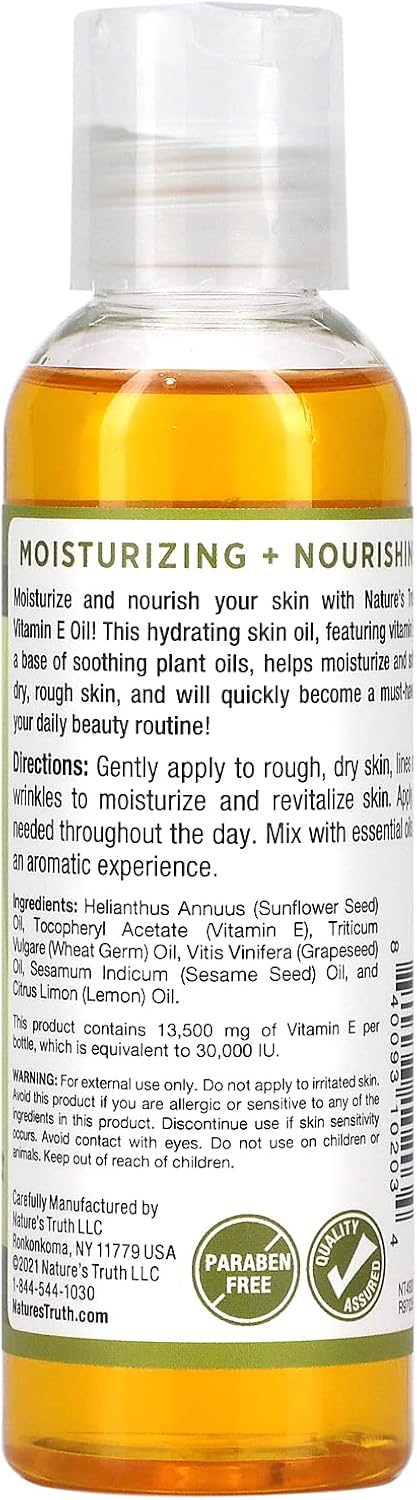 Nature's Truth Aceite de Vitamina E Líquido, 118 ml (Pack de 3)