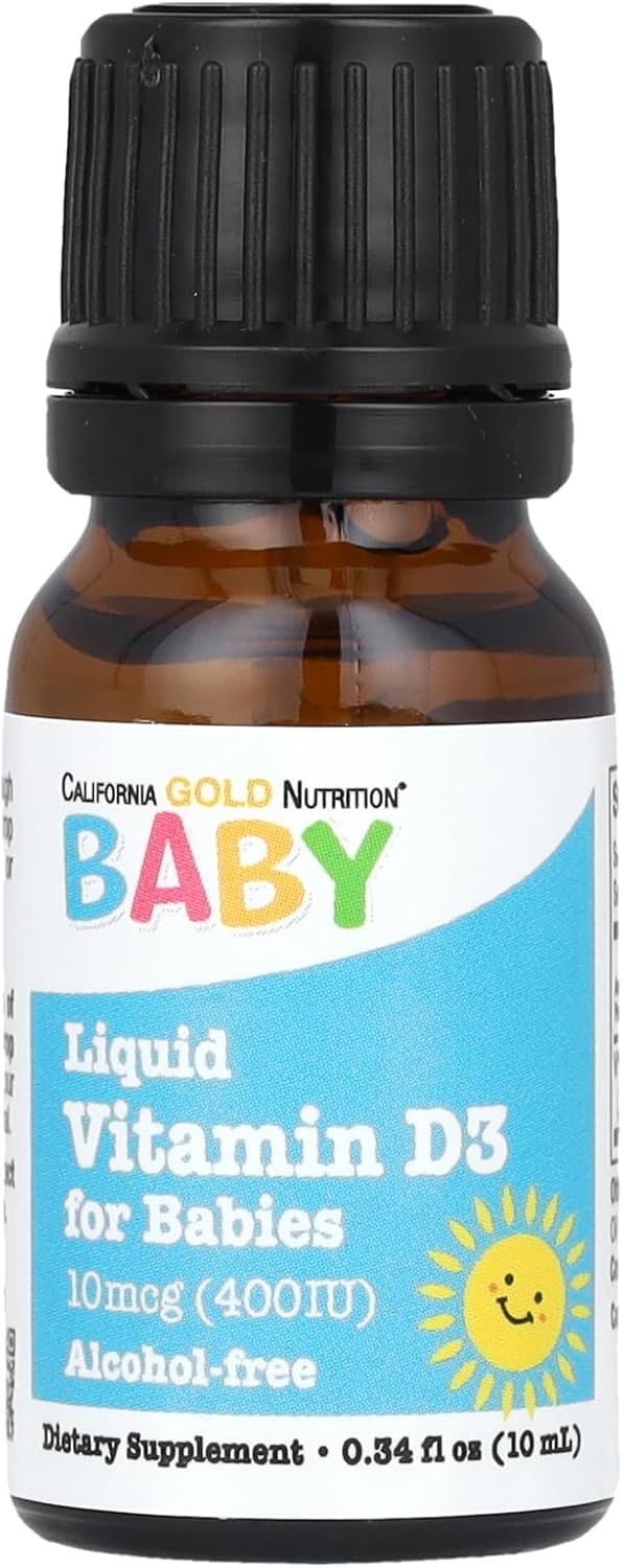 California Gold Nutrition Vitamina D3 para Bebés - 10 ml (400 UI por gota)
