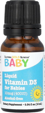 California Gold Nutrition Vitamina D3 para Bebés - 10 ml (400 UI por gota)