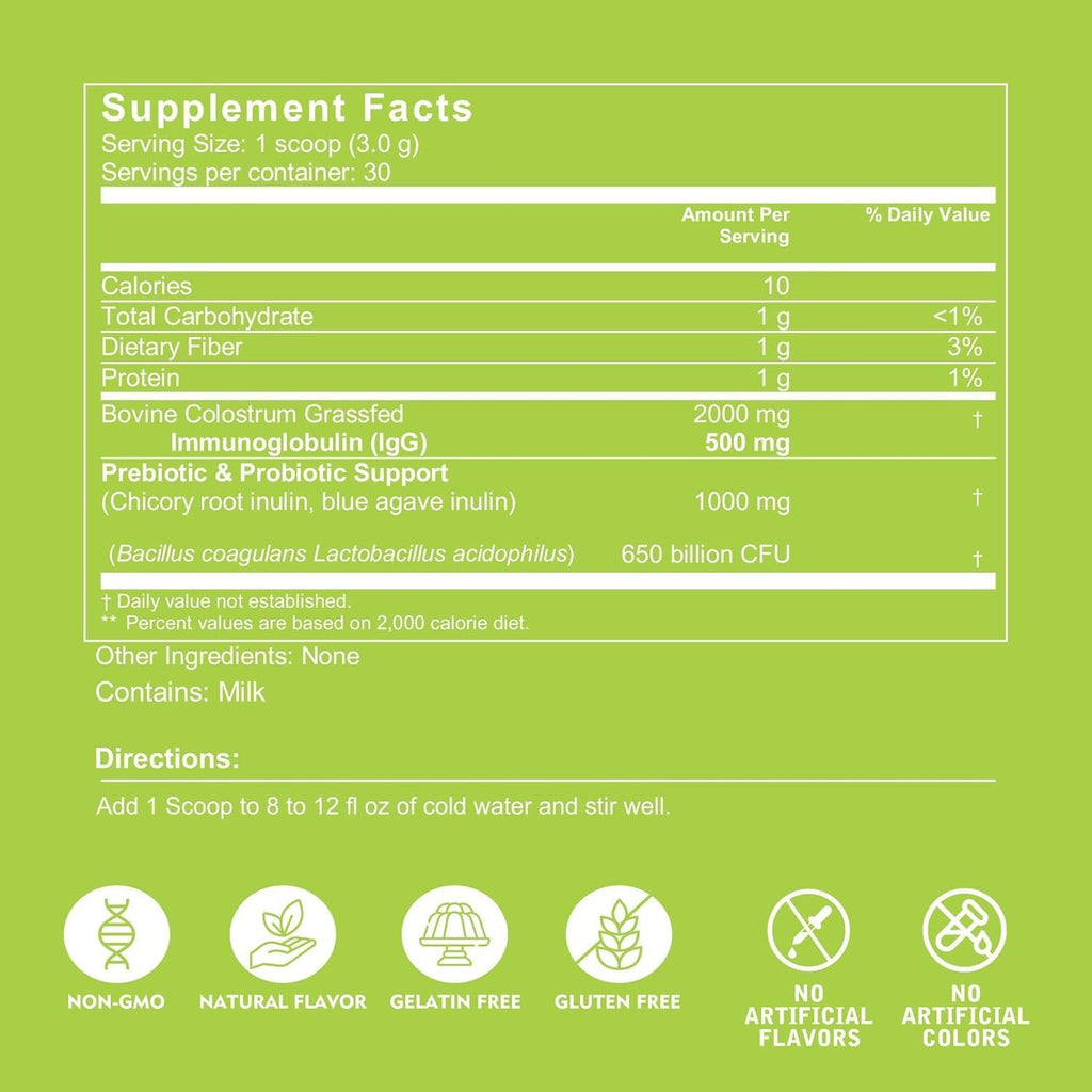 VITINITY Calostro Bovino en Polvo de Pasto - 90g, Sin Sabor