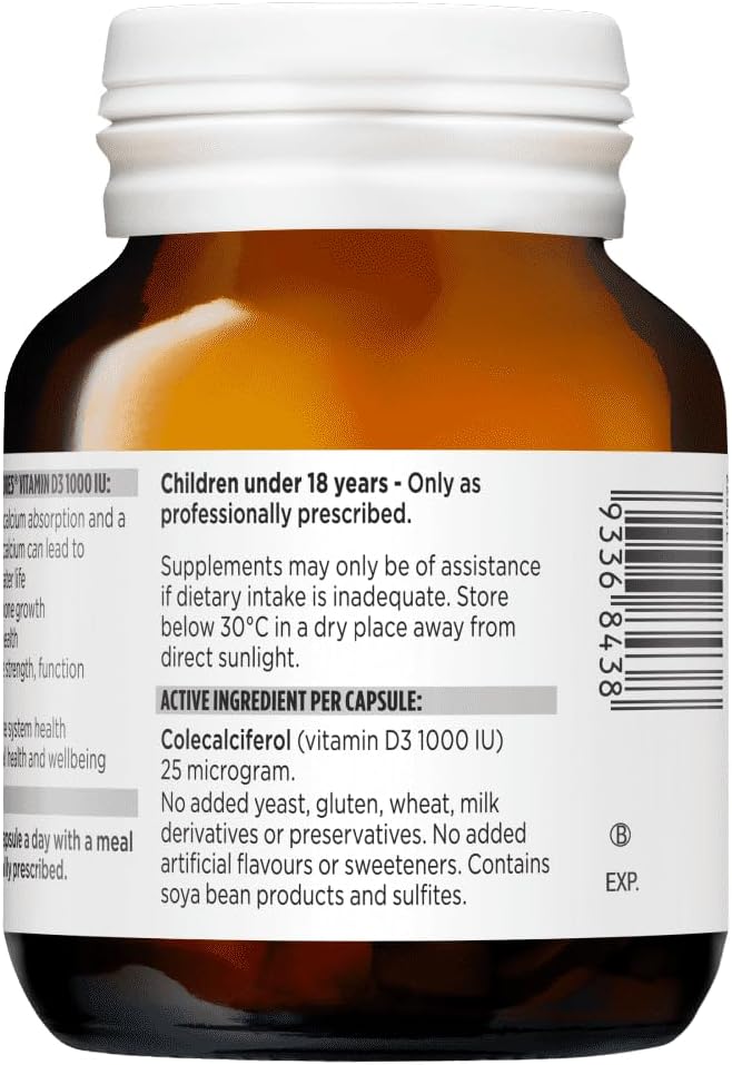 Blackmores Vitamina D3 1000 IU, 60 Cápsulas