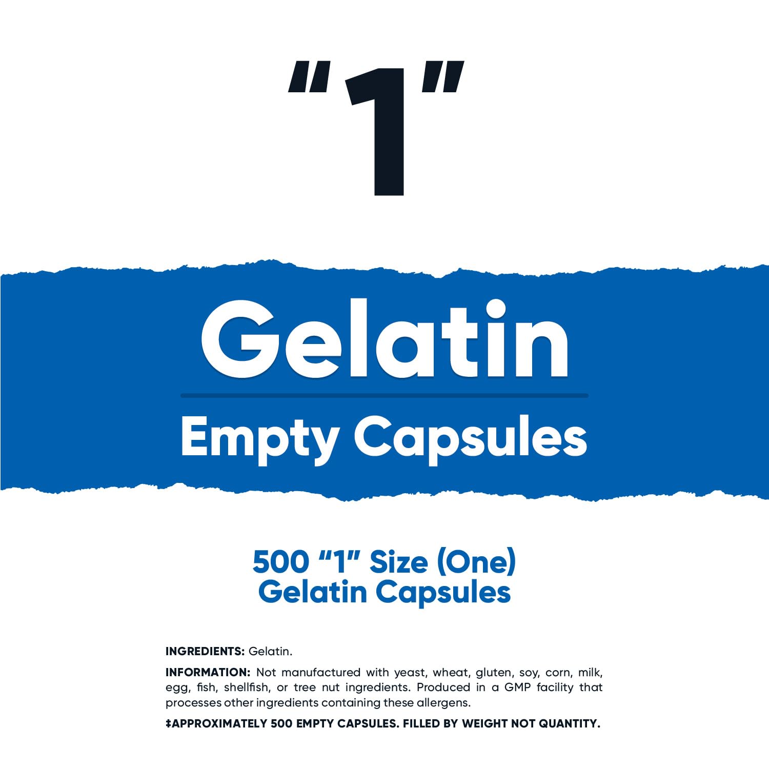 Nutricost Cápsulas Vacías de Gelatina Tamaño 1 - 500 Cápsulas Transparentes