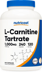 Nutricost L-Carnitina Tartrato 1000mg, 120 Cápsulas