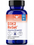 RnA ReSet D3K2 Reset – 4000 UI Vitamina D3 y 100 mcg K2 (60 Cápsulas) NSF Certified