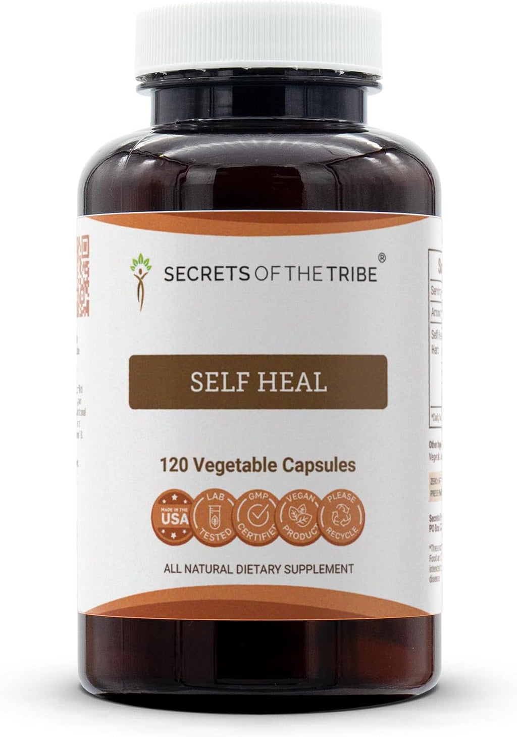 Secrets of the Tribe Self Heal 120 Cápsulas - Prunella Vulgaris (Heal All) - Complemento Alimenticio Herbal