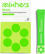 MIXHERS Multi - Multivitamínico en polvo para mujeres - 15 sobres - Sabor coco