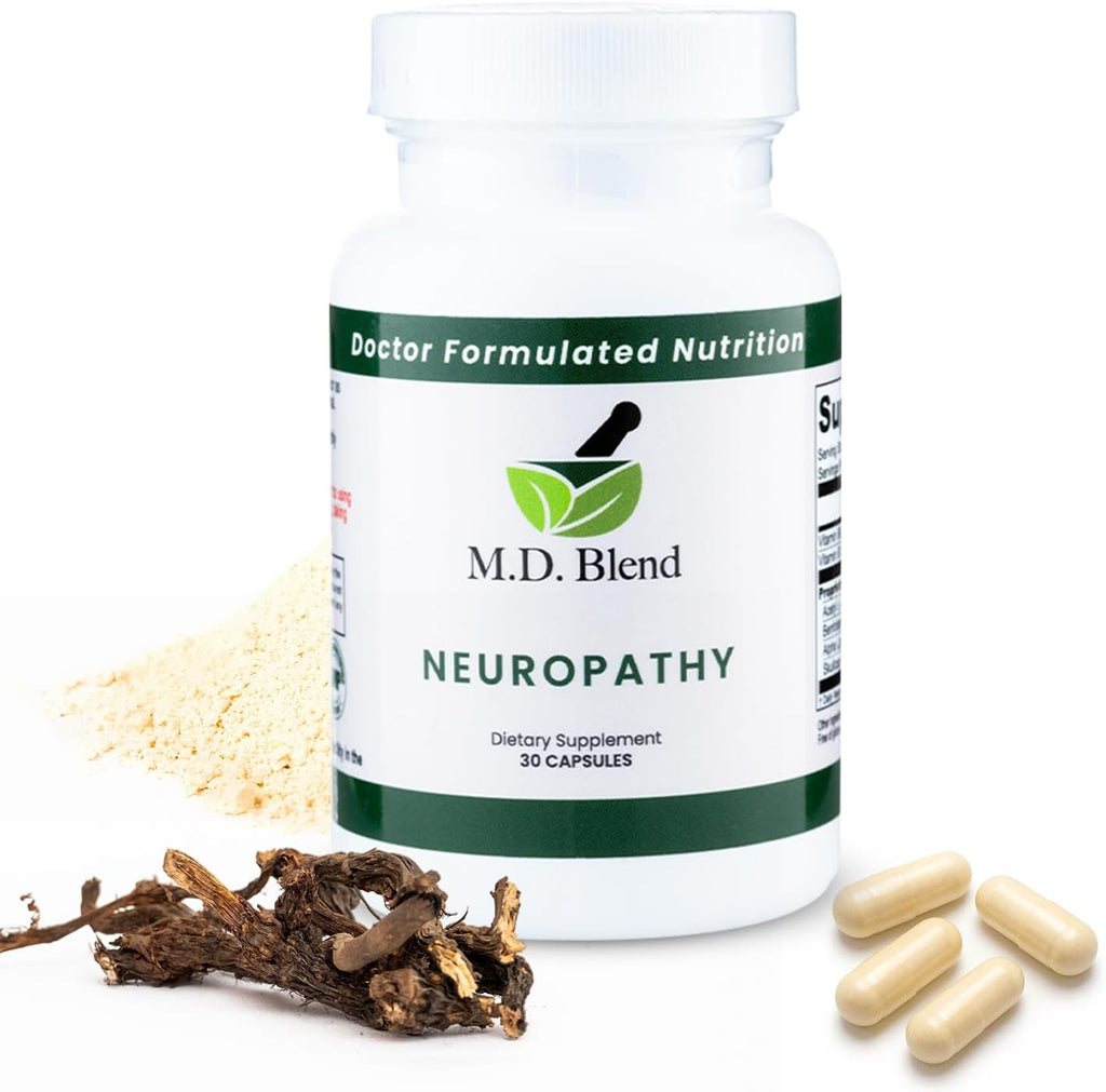 Neuropathy - Mezcla Natural para el Alivio del Dolor Nervioso y Bienestar, Ácido Alfa Lipoico, L-Carnitina, Vitaminas B6 y B12, Raíz de Escutelaria, Acetil L-Carnitina, 30 Cápsulas