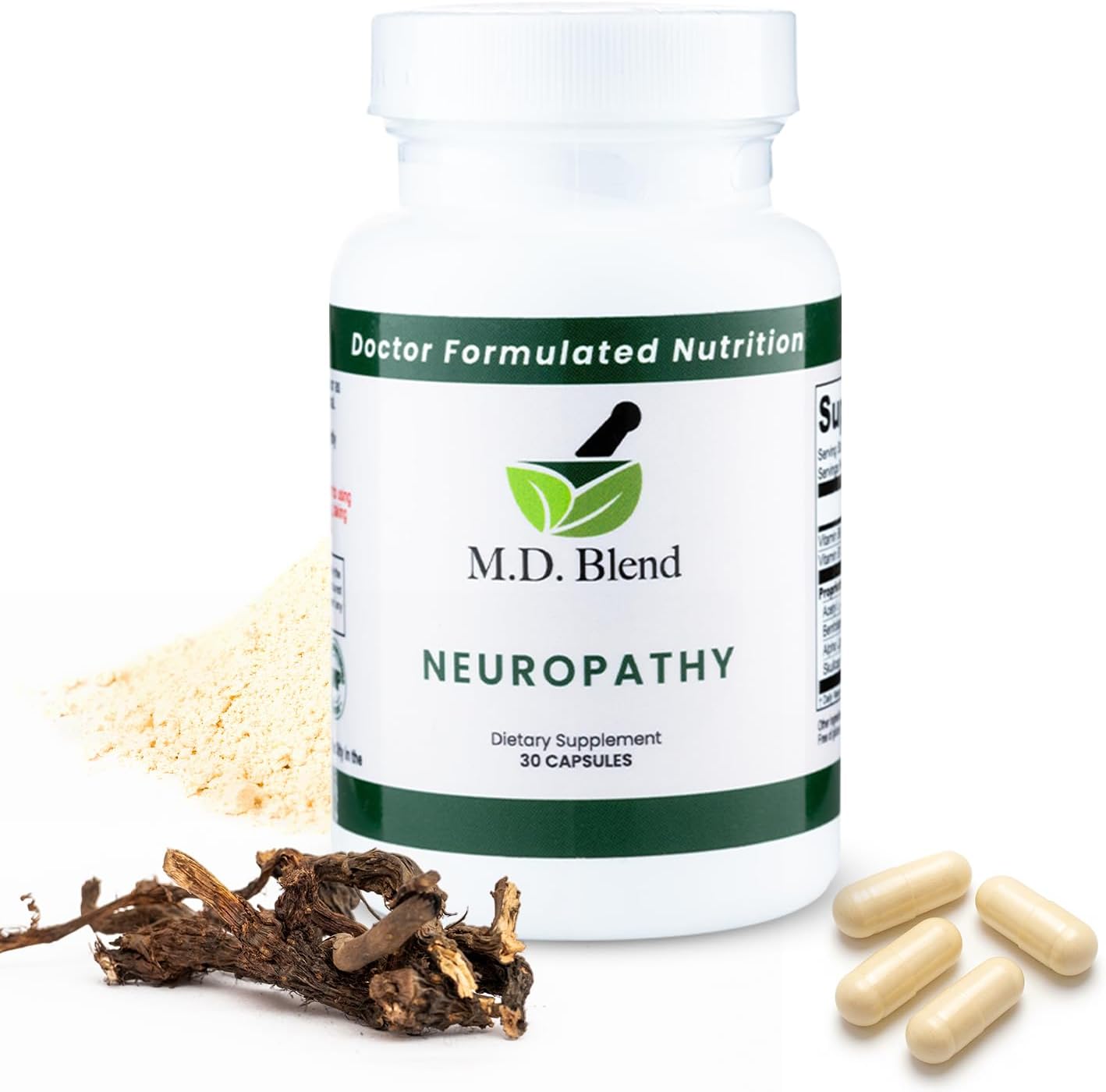 Neuropathy - Mezcla Natural para el Alivio del Dolor Nervioso y Bienestar, Ácido Alfa Lipoico, L-Carnitina, Vitaminas B6 y B12, Raíz de Escutelaria, Acetil L-Carnitina, 30 Cápsulas