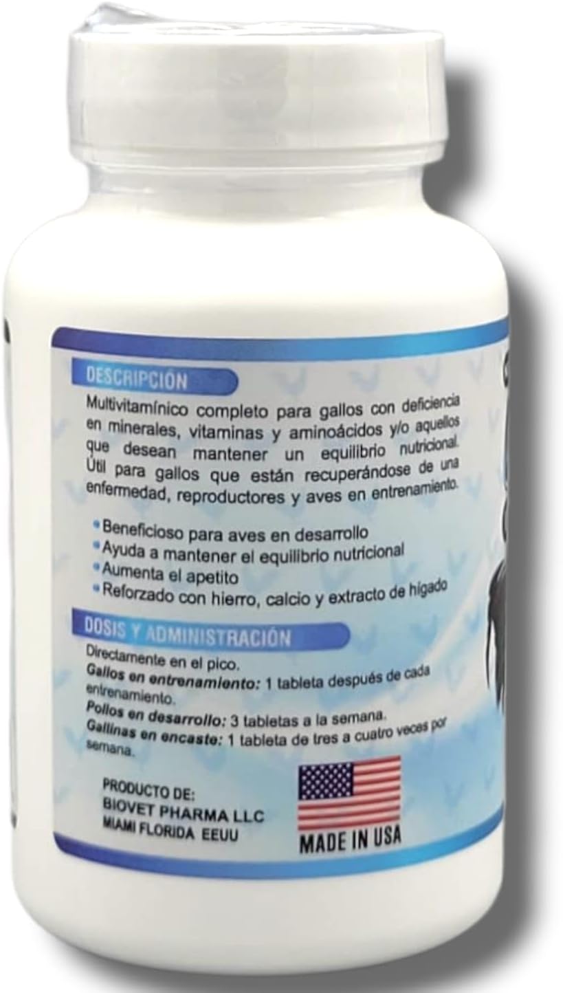 Gallomix Multivitamínico para Aves de Corral – Solo uso animal – 100 Comprimidos