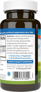 Carlson Berberina, 500 mg, 60 Cápsulas Vegetales - De origen vegetal y sostenible