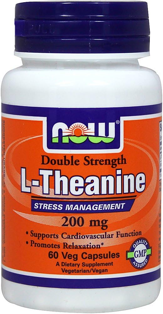 NOW Foods L-Theanine 200 mg - 60 Veg Capsules