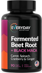 Cápsulas Orgánicas de Remolacha Fermentada y Maca Negra con Zanahoria, Espinaca, Arándano Rojo y Jengibre | Superalimento para Energía, Vitalidad y Bienestar | 90 Cápsulas Vegetales | Hecho en EE.UU.