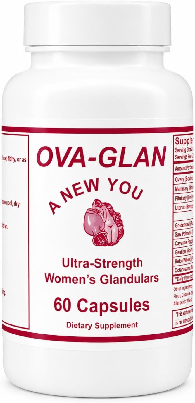 OVA-Glan Cápsulas de Apoyo a la Feminización – Mezcla Glandular y Botánica – 60 Cápsulas