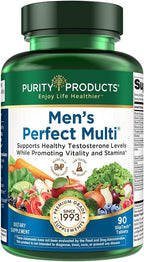 Purity Products Men's Perfect Multi from Vitamins, Minerals and Phytonutrients - Promotes Energy, Vitality and Stamina - Easy to Swallow - 90 Tablets