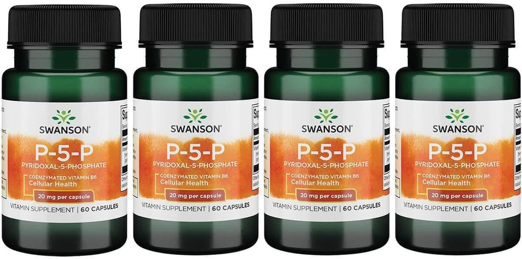 Swanson P-5-P (Piridoxal-5-Fosfato) Vitamina B6 Coenzimada 20 mg 60 Cápsulas