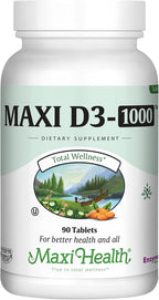 Maxi Health Vitamina D3 1000 UI - 180 Comprimidos