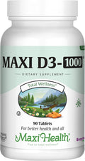 Maxi Health Vitamina D3 1000 UI – 90 Cápsulas Blandas