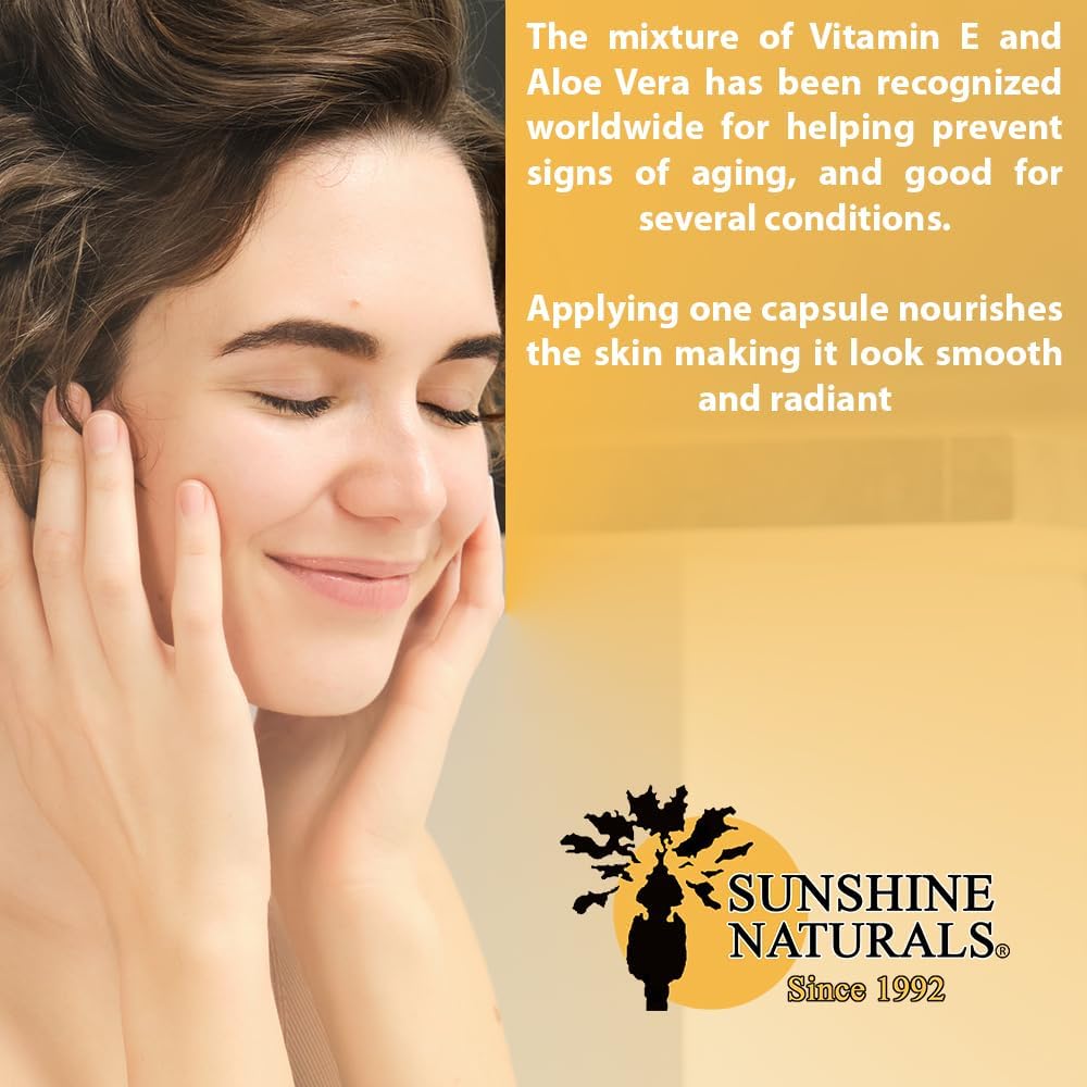 Sunshine Naturals Crema Hidratante de Vitamina E y Aloe Vera – 60 Viales (Paquete de 3)