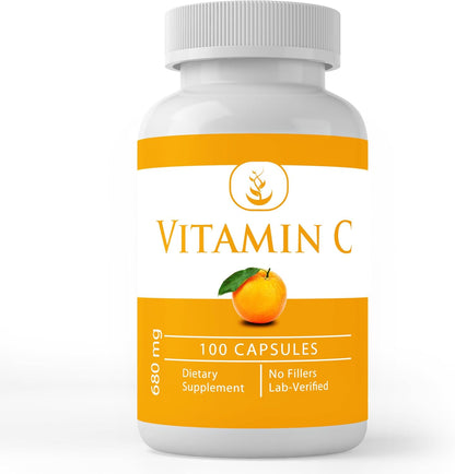 PURE ORIGINAL INGREDIENTS Vitamina C (Ácido Ascórbico) - 100 Cápsulas – Image 1