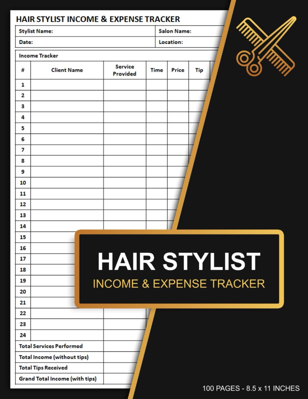 Hair Stylist Income & Expense Tracker: Daily Revenue & Expense Log Book for Hair Salon & Barber | Hairstylist Financial Journal
