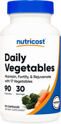 Nutricost Daily Vegetables 90 Cápsulas (30 Raciones) - 17 Verduras