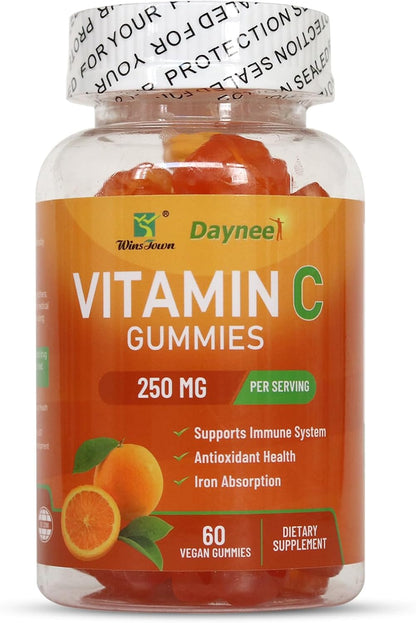 Vitamin C Gummies 250mg – 60 Gomitas con Sabor a Naranja para Adultos, Veganas, Sin Gluten – Image 1