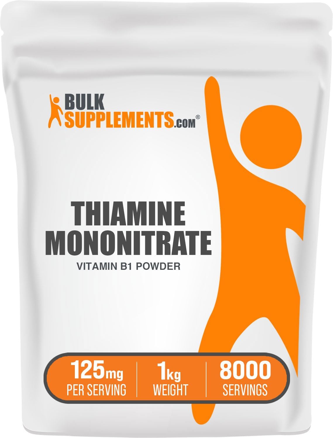 BulkSupplements.com Mononitrato de Tiamina en Polvo - Vitamina B1, 125 mg por dosis, 100 g