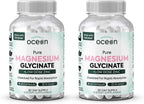 Organics Ocean Magnesio Glicinato Puro con Zinc - Suplemento de Magnesio Quelado de Máxima Potencia para Mujeres y Hombres, Ayuda contra Calambres Musculares y Favorece el Sueño - 6 Frascos