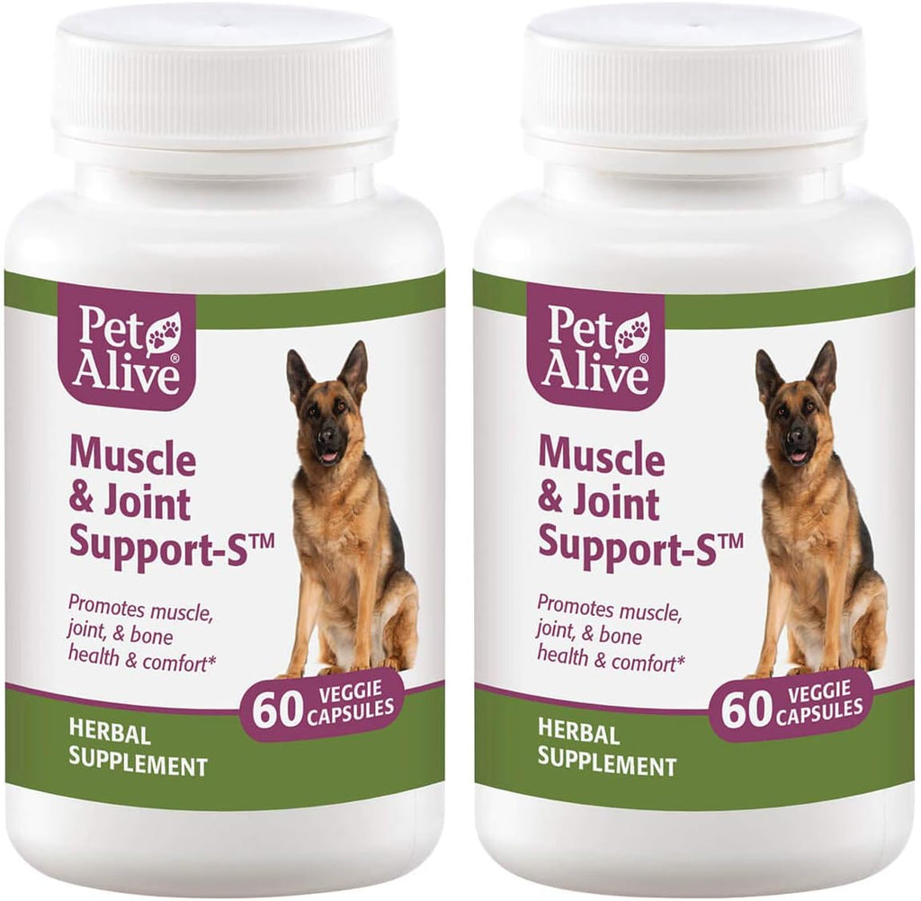 PetAlive Muscle and Joint Support-S 2 Pack - Suplemento herbal para perros y gatos
