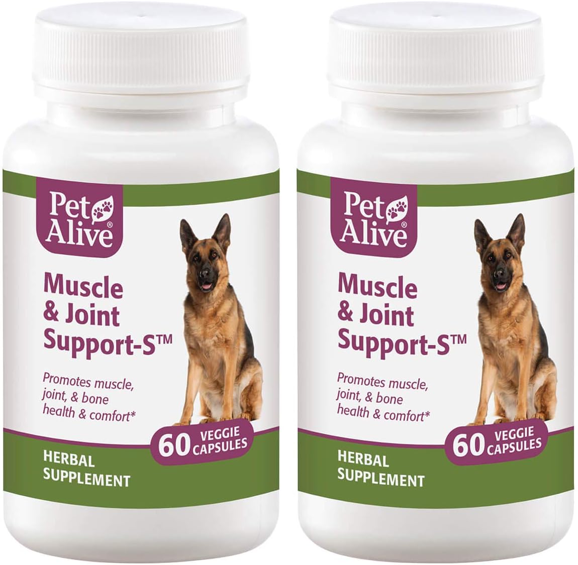 PetAlive Muscle and Joint Support-S 2 Pack - Suplemento herbal para perros y gatos