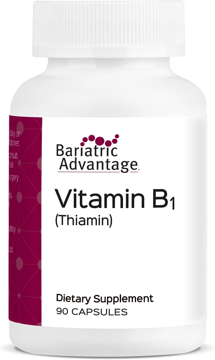 Bariatric Advantage Vitamina B1 Tiamina - 100 mg Mononitrato de Tiamina - Cápsulas de Fácil Digestión - 90 unidades
