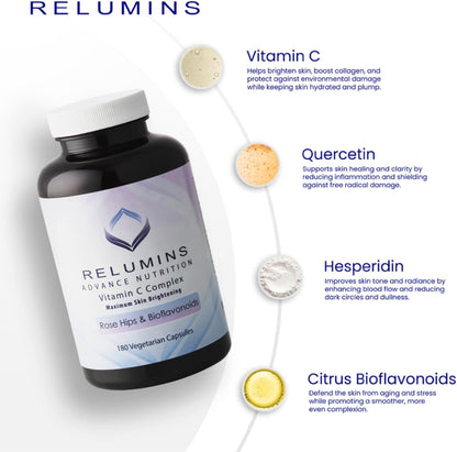 Relumins Vitamina C con Escaramujo - 1000 mg - 180 Cápsulas (30 Días) – Image 5