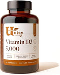 Utzy Naturals Vitamina D3 5000 UI | Colecalciferol | 60 Cápsulas