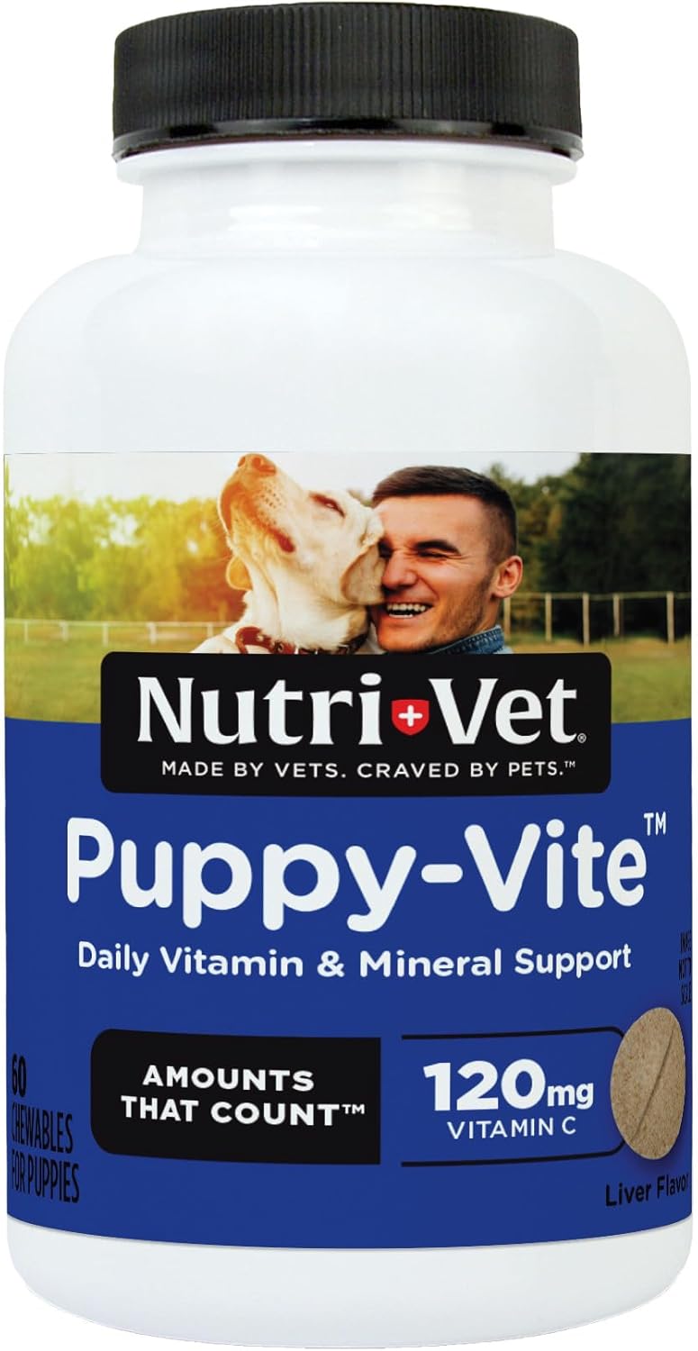 Nutri-Vet Puppy-Vite Masticables para Cachorros - Multivitamínico y Minerales - 60 Comprimidos