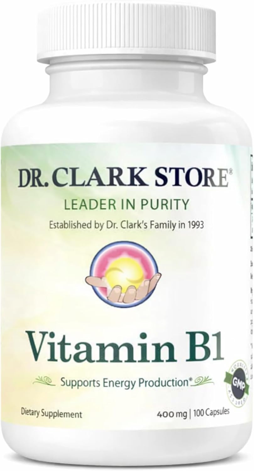 Dr. Clark Vitamin B1 Tiamina 400mg, 100 Cápsulas de Gelatina