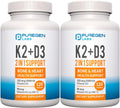 Fórmula 2 en 1 de Alta Potencia: Vitamina D3 5000 UI y K2 MK-7 90 mcg – 240 Cápsulas (8 Meses)