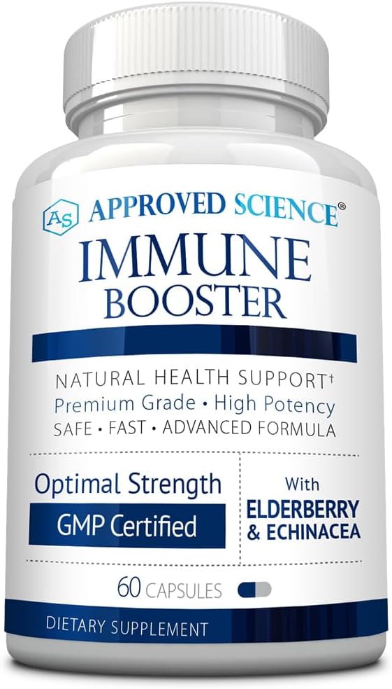 Approved Science® Immune Booster - Potenciador Inmunológico con Saúco, Equinácea, Vitamina D3 y C, Zinc - 180 Cápsulas